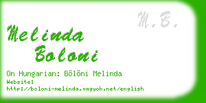 melinda boloni business card